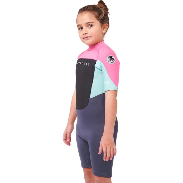 Rip Curl Junior Omega 1.5mm Back Zip Shorty Wetsuit 113BSP - Pink